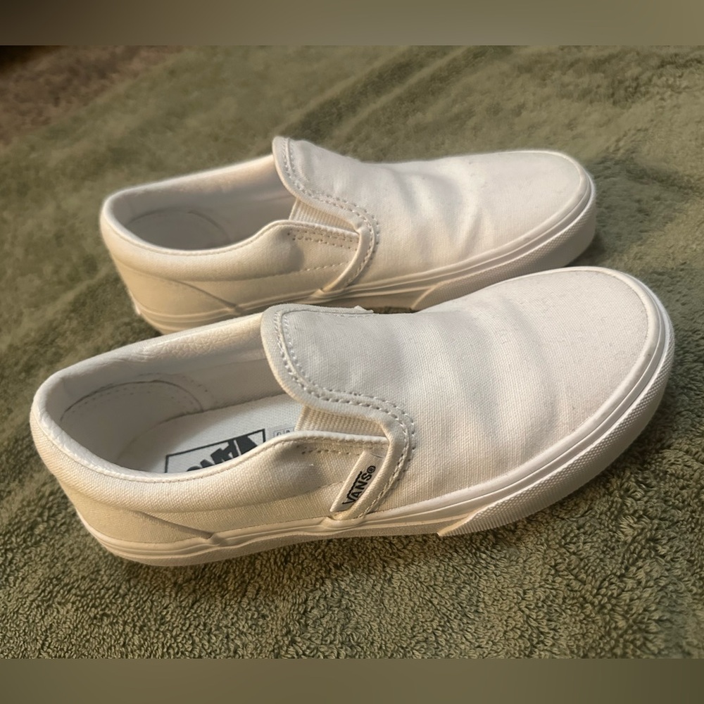 Vans Kids White Slip-On Sneakers